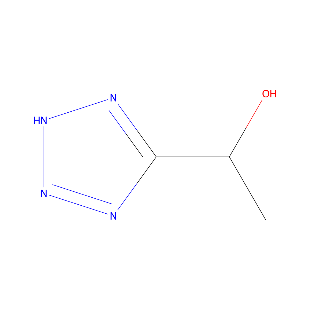1-(1H-1,2,3,4-tetrazol-5-yl)ethan-1-ol molecular structure, CAS 155471-60-6