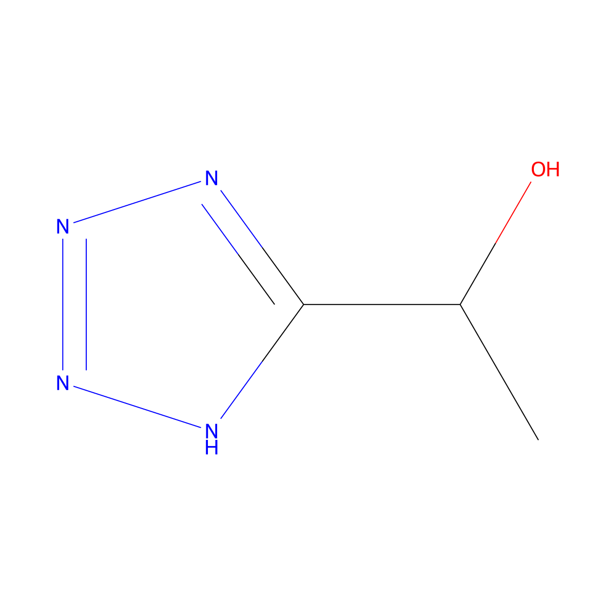 1-(1H-1,2,3,4-tetrazol-5-yl)ethan-1-ol molecular structure, CAS 155471-60-6