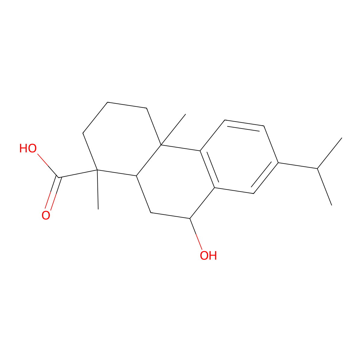 7-Hydroxy-8,11,13-abietatrien-19-oic acid molecular structure, CAS 155473-18-0