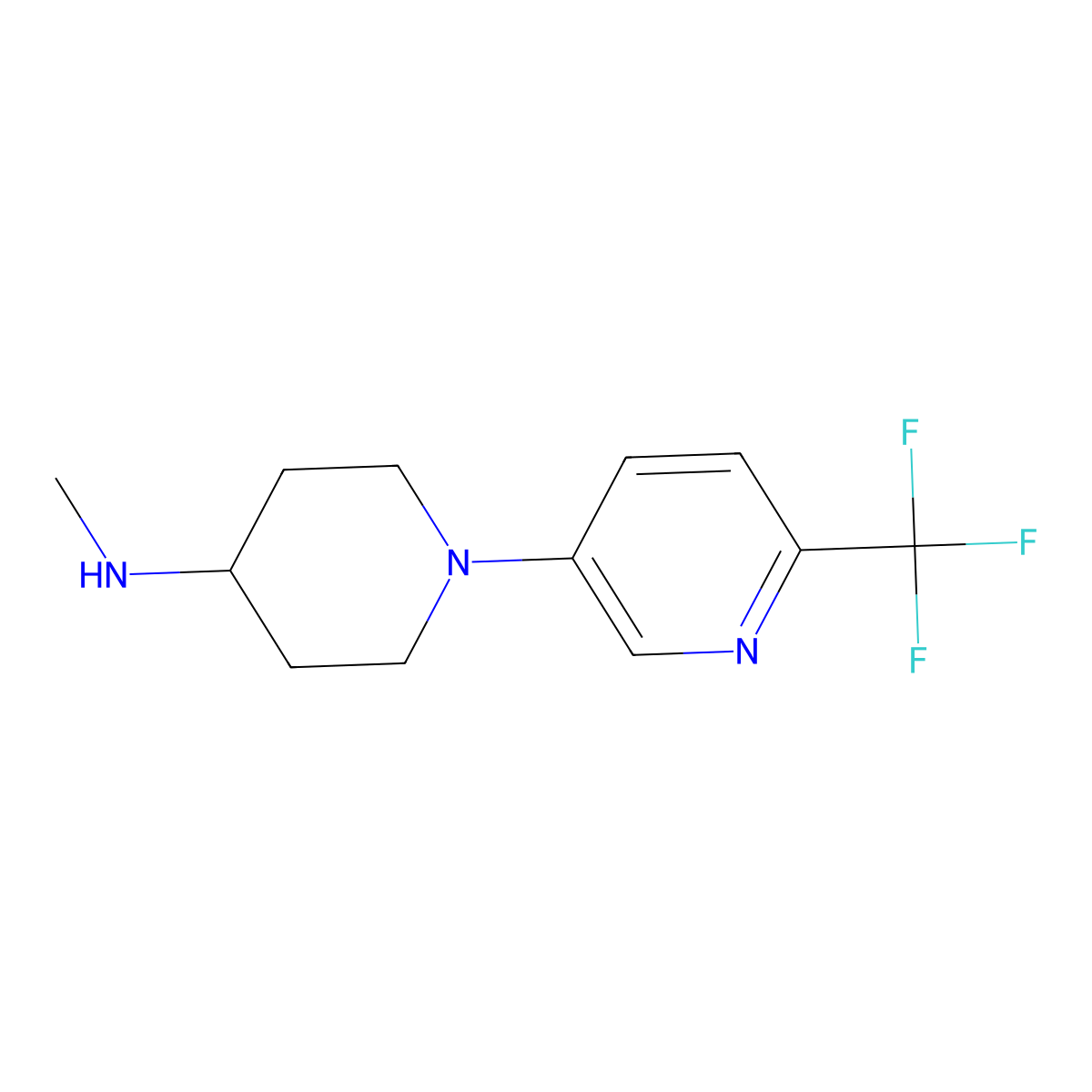 N-Methyl-1-[6-(trifluoromethyl)pyridin-3-yl]piperidin-4-amine molecular structure, CAS 1554773-98-6
