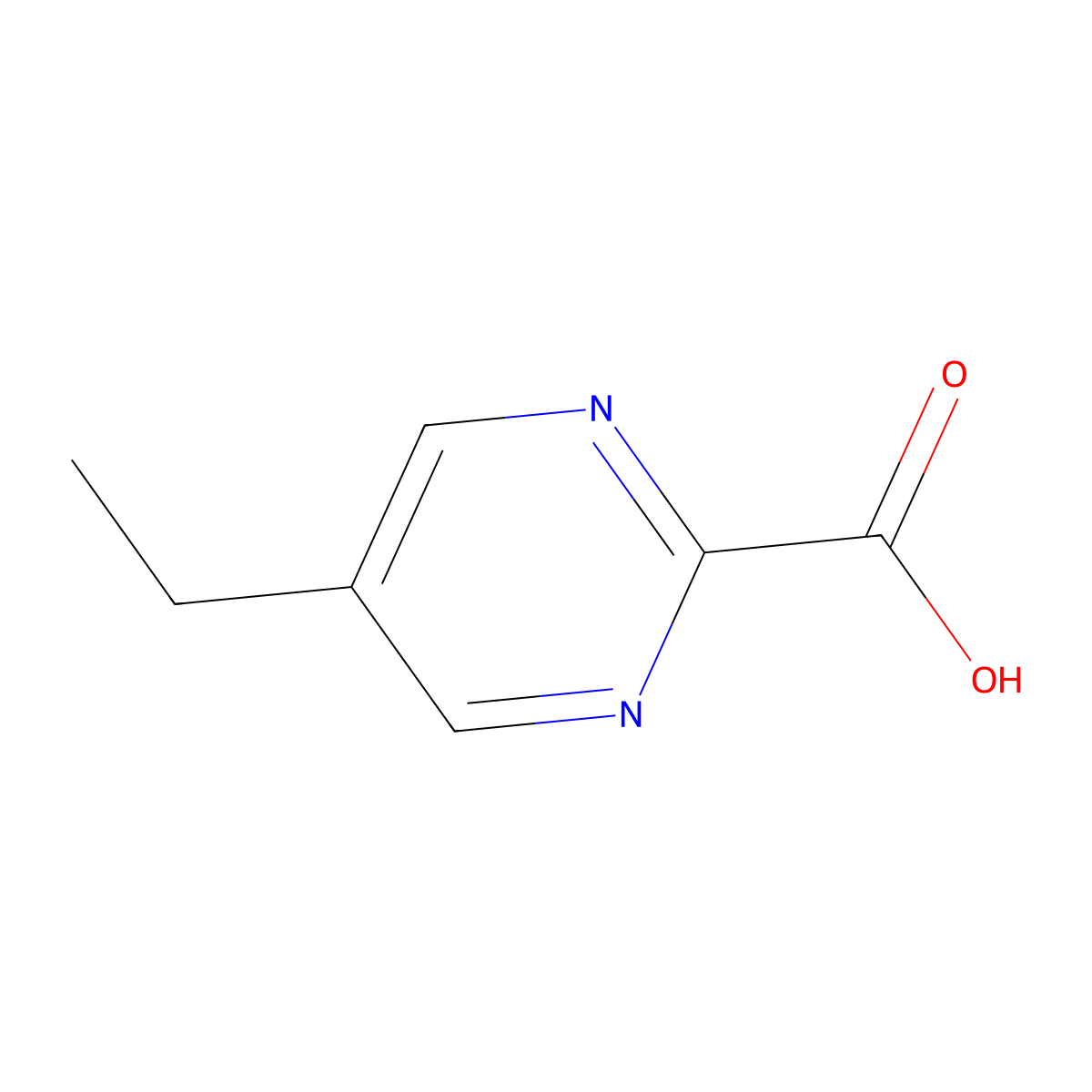 5-Ethylpyrimidine-2-carboxylic acid molecular structure, CAS 1554782-53-4