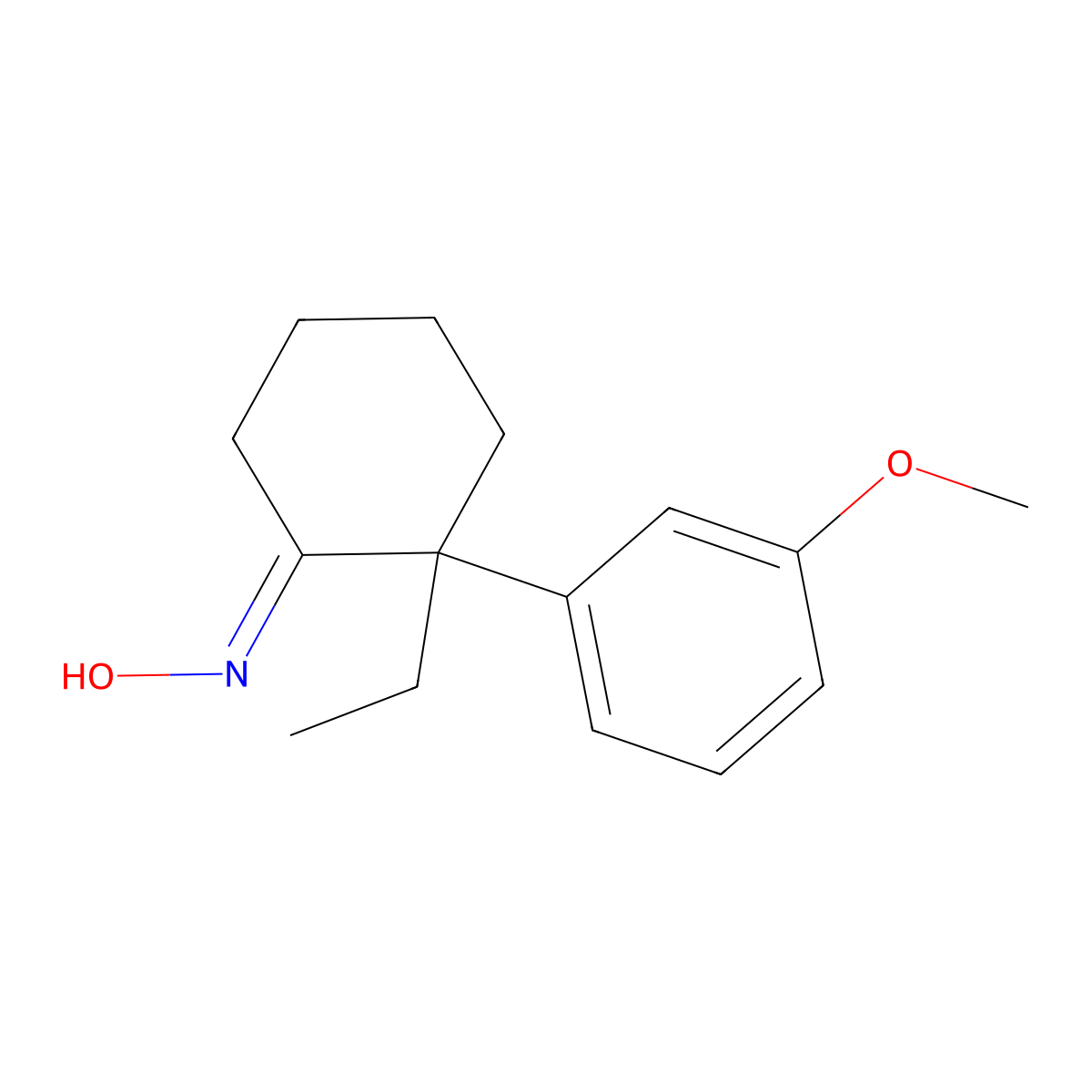 N-[2-ethyl-2-(3-methoxyphenyl)cyclohexylidene]hydroxylamine molecular structure, CAS 15548-02-4