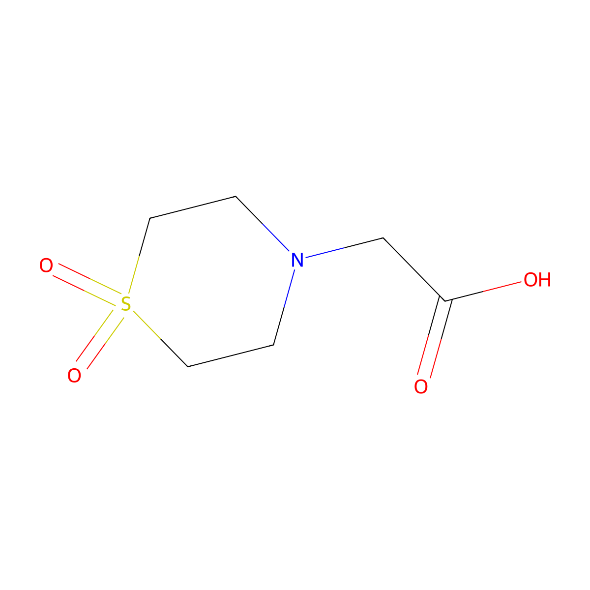 2-(1,1-Dioxo-1lambda6-thiomorpholin-4-yl)acetic acid molecular structure, CAS 155480-08-3