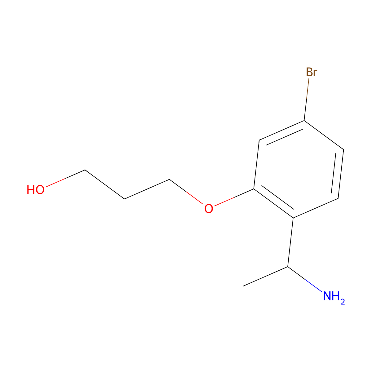 3-[2-(1-Aminoethyl)-5-bromophenoxy]propan-1-ol molecular structure, CAS 1554813-66-9