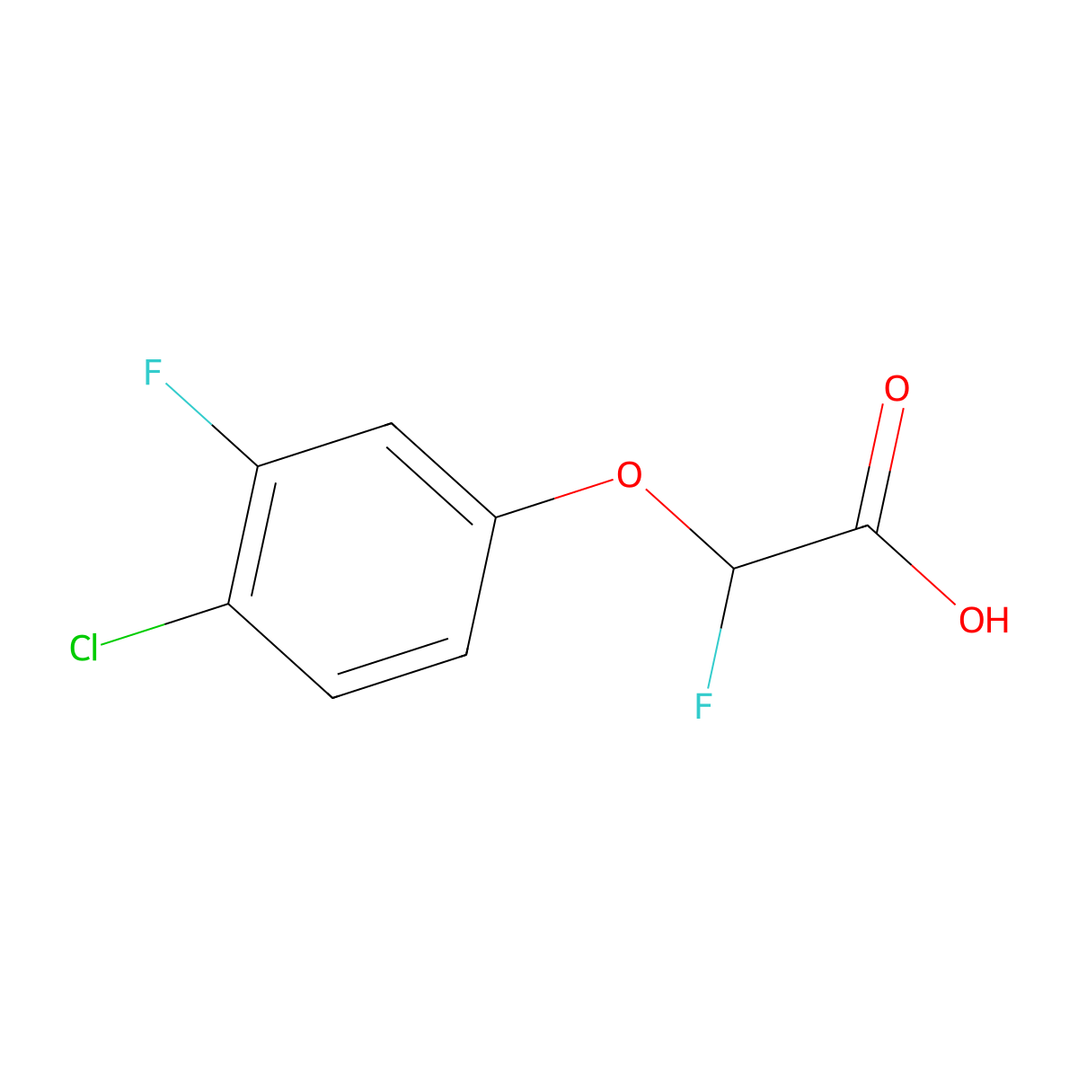 2-(4-Chloro-3-fluorophenoxy)-2-fluoroacetic acid molecular structure, CAS 1554828-16-8