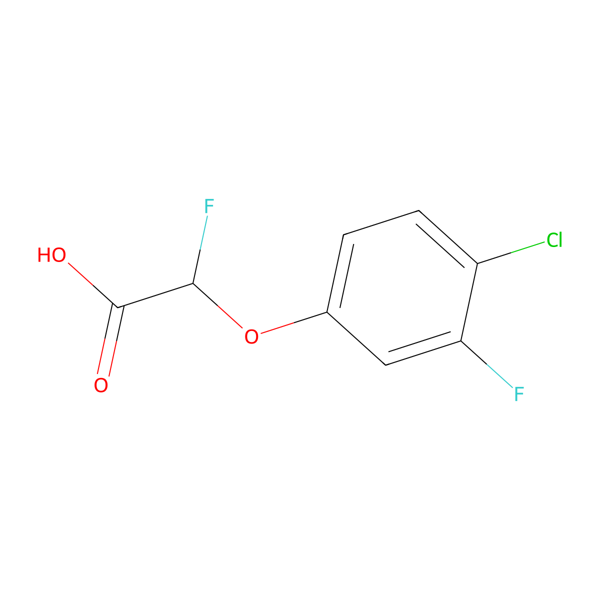 2-(4-Chloro-3-fluorophenoxy)-2-fluoroacetic acid molecular structure, CAS 1554828-16-8