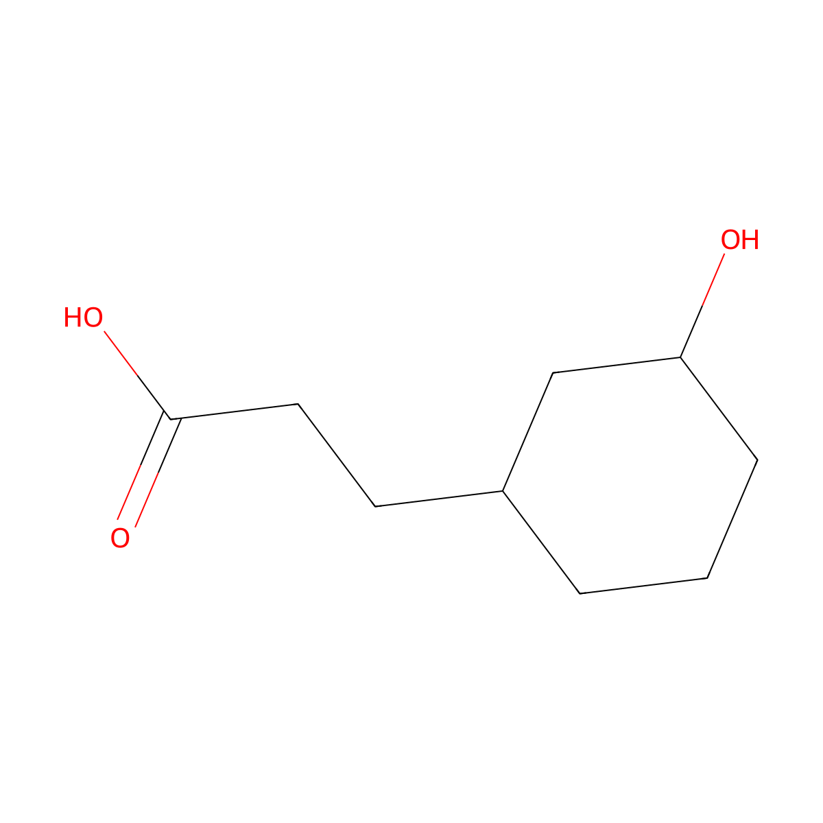3-(3-Hydroxycyclohexyl)propanoic acid molecular structure, CAS 1554835-33-4