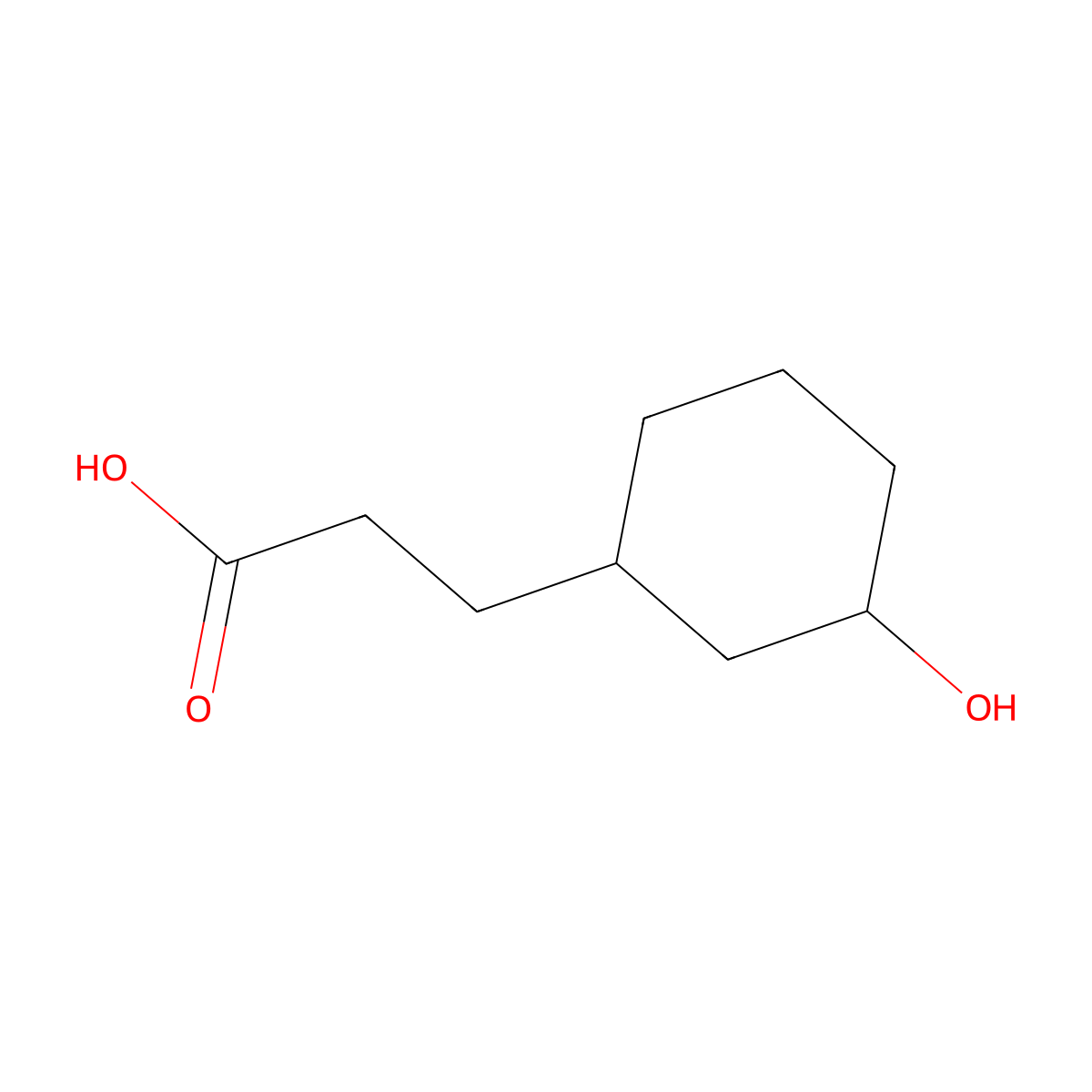 3-(3-Hydroxycyclohexyl)propanoic acid molecular structure, CAS 1554835-33-4