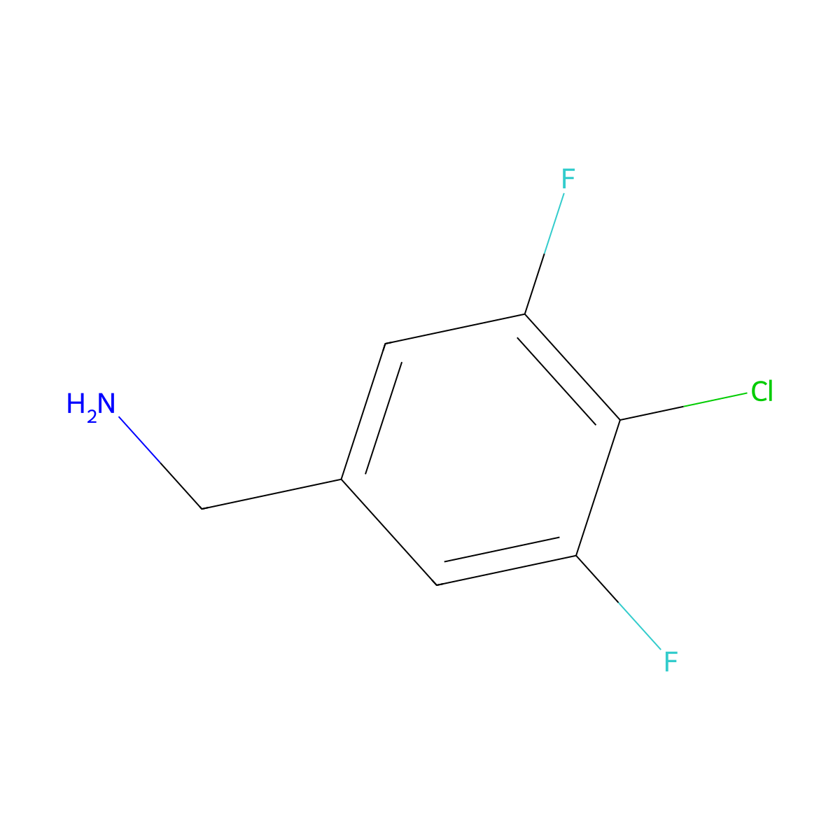 (4-Chloro-3,5-difluorophenyl)methanamine molecular structure, CAS 1554835-80-1
