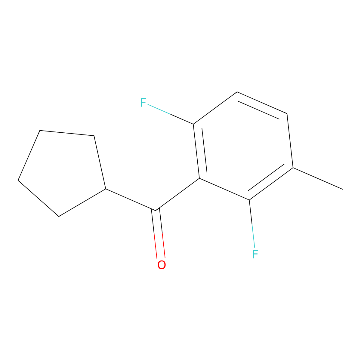 Cyclopentyl(2,6-difluoro-3-methylphenyl)methanone molecular structure, CAS 1554842-73-7