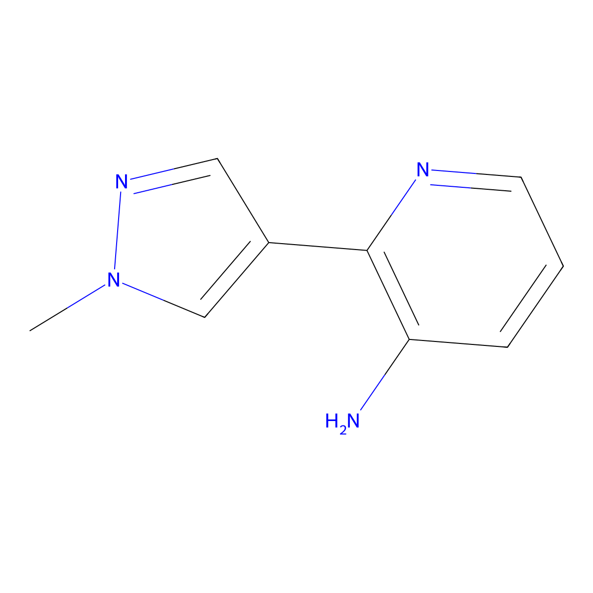 2-(1-methyl-1H-pyrazol-4-yl)pyridin-3-amine molecular structure, CAS 1554842-76-0