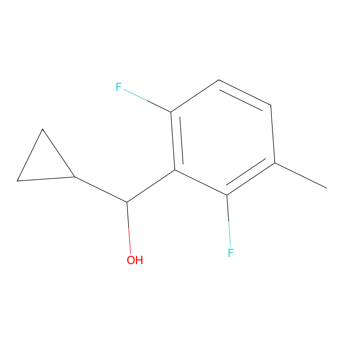 alpha-Cyclopropyl-2,6-difluoro-3-methylbenZenemethanol molecular structure, CAS 1554846-20-6