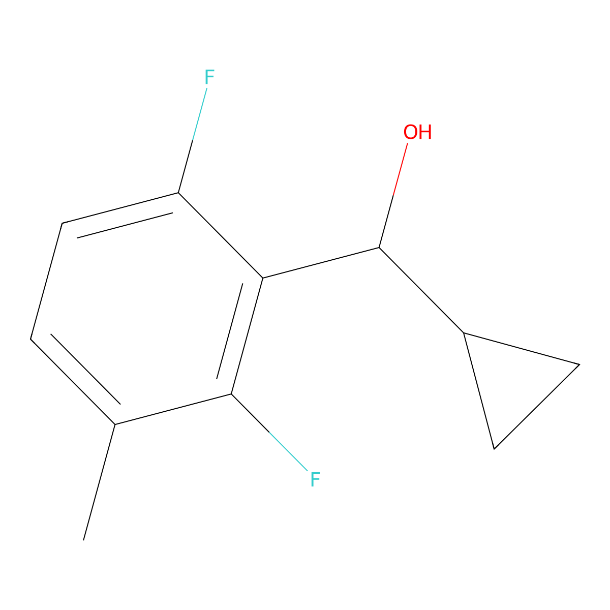 alpha-Cyclopropyl-2,6-difluoro-3-methylbenZenemethanol molecular structure, CAS 1554846-20-6
