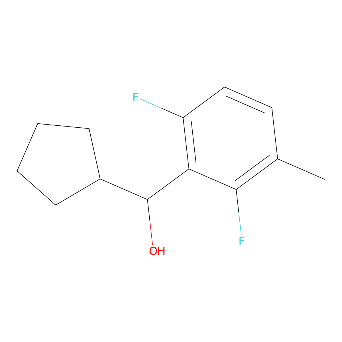 alpha-Cyclopentyl-2,6-difluoro-3-methylbenZenemethanol molecular structure, CAS 1554846-33-1
