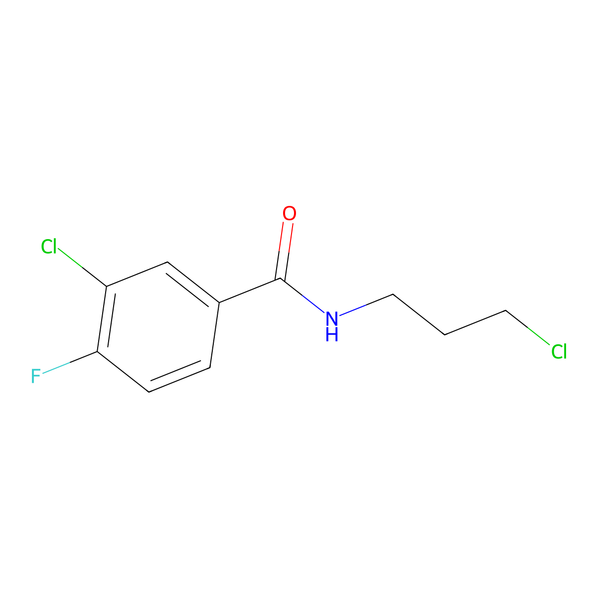 3-Chloro-N-(3-chloropropyl)-4-fluorobenzamide molecular structure, CAS 1554848-37-1