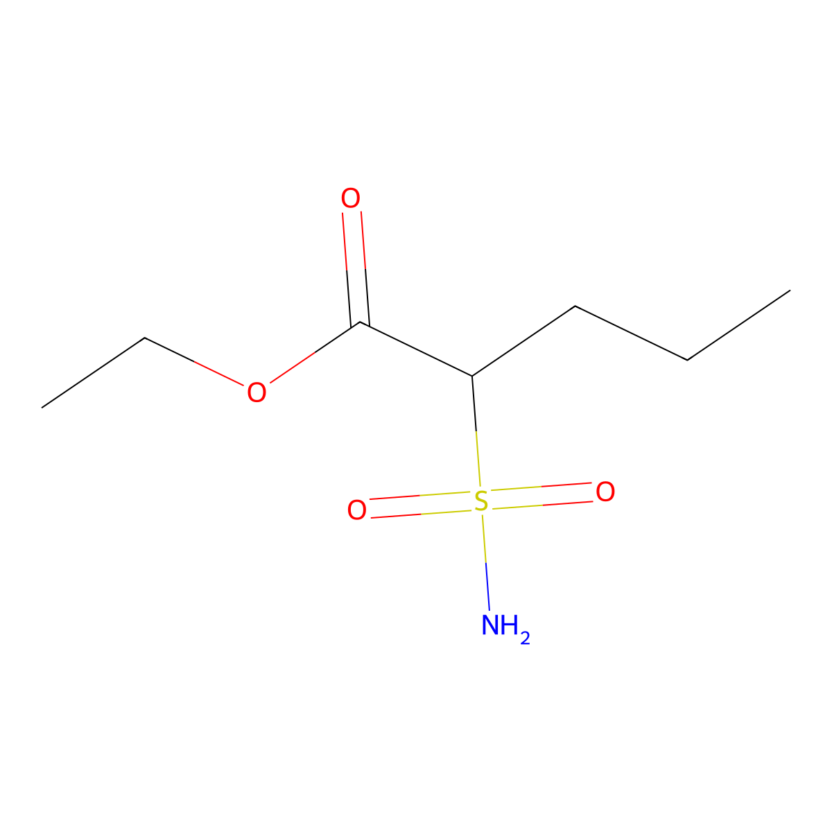 Ethyl 2-sulfamoylpentanoate molecular structure, CAS 1554858-29-5