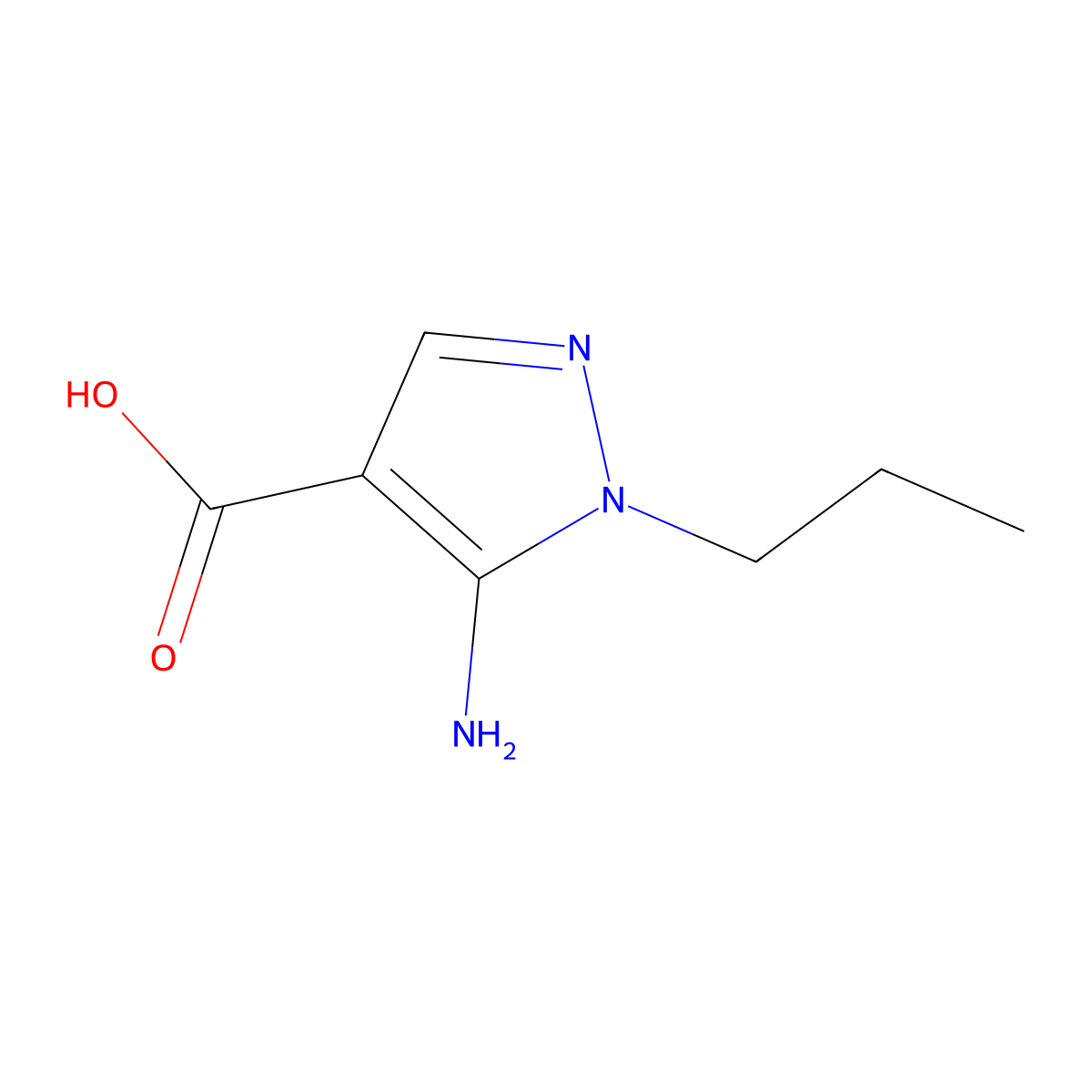 5-amino-1-propyl-1H-pyrazole-4-carboxylic acid molecular structure, CAS 1554878-52-2