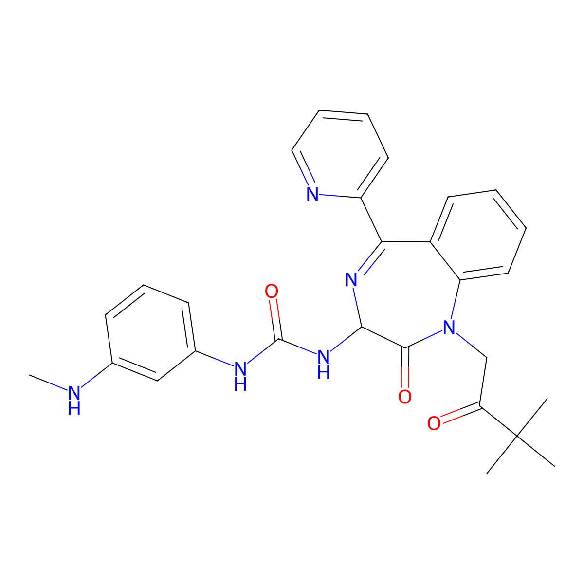 Netazepide molecular structure, CAS 155488-25-8