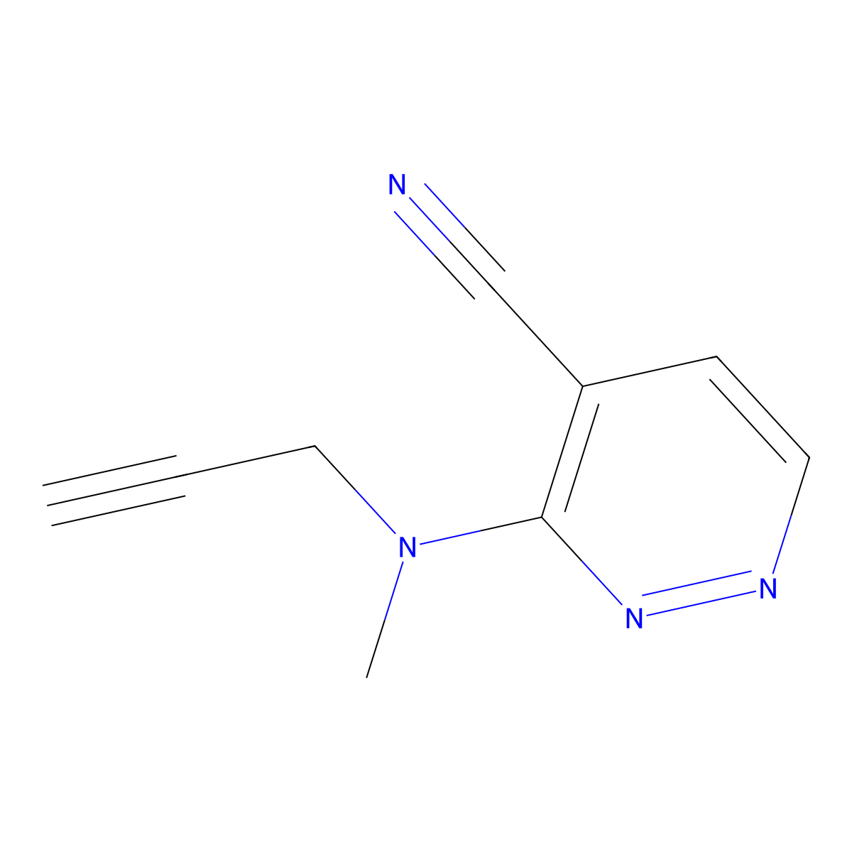 3-[Methyl(prop-2-yn-1-yl)amino]pyridazine-4-carbonitrile molecular structure, CAS 1554887-08-9