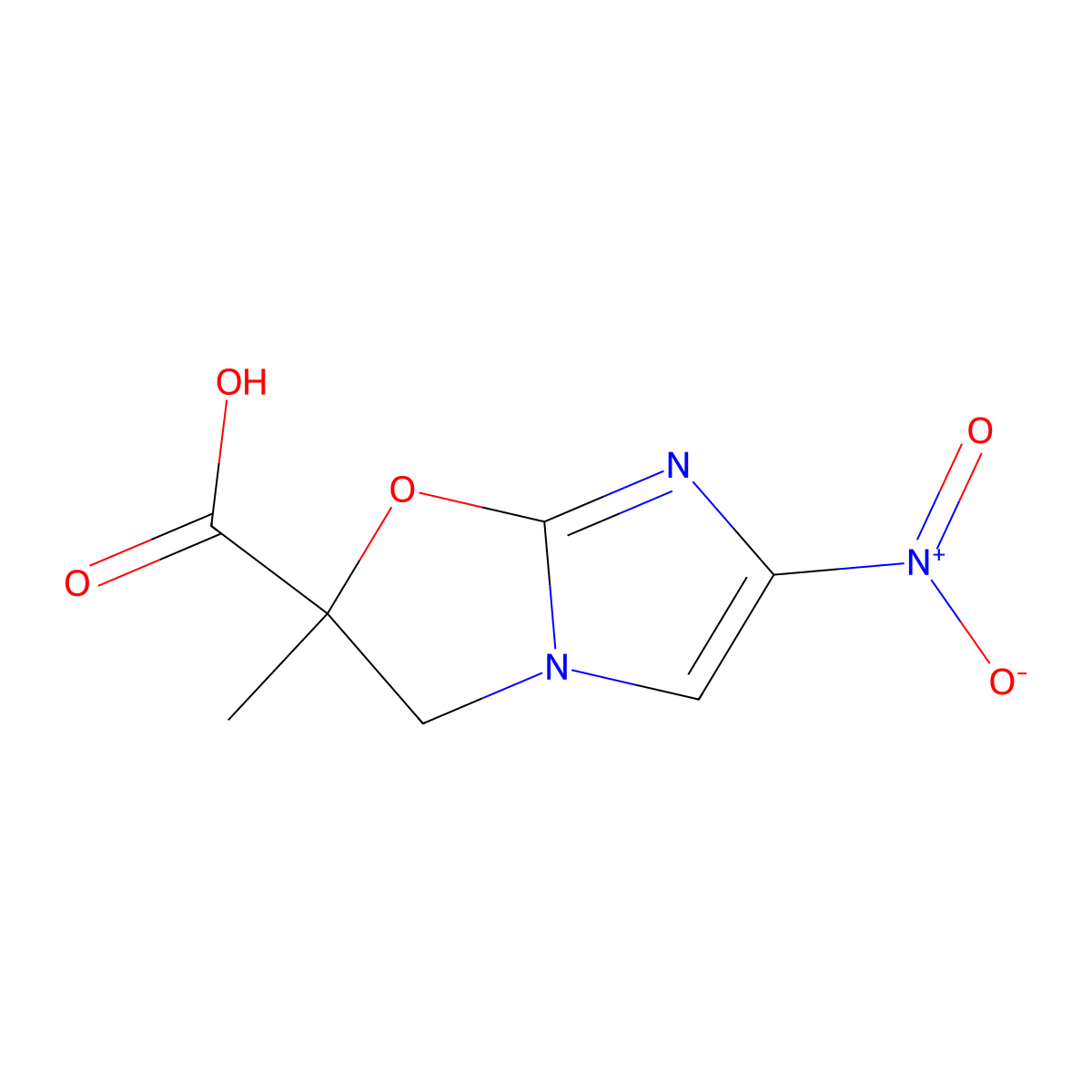 2-Methyl-6-nitro-2,3-dihydroimidazo[2,1-b]oxazole-2-carboxylic acid molecular structure, CAS 1554887-70-5