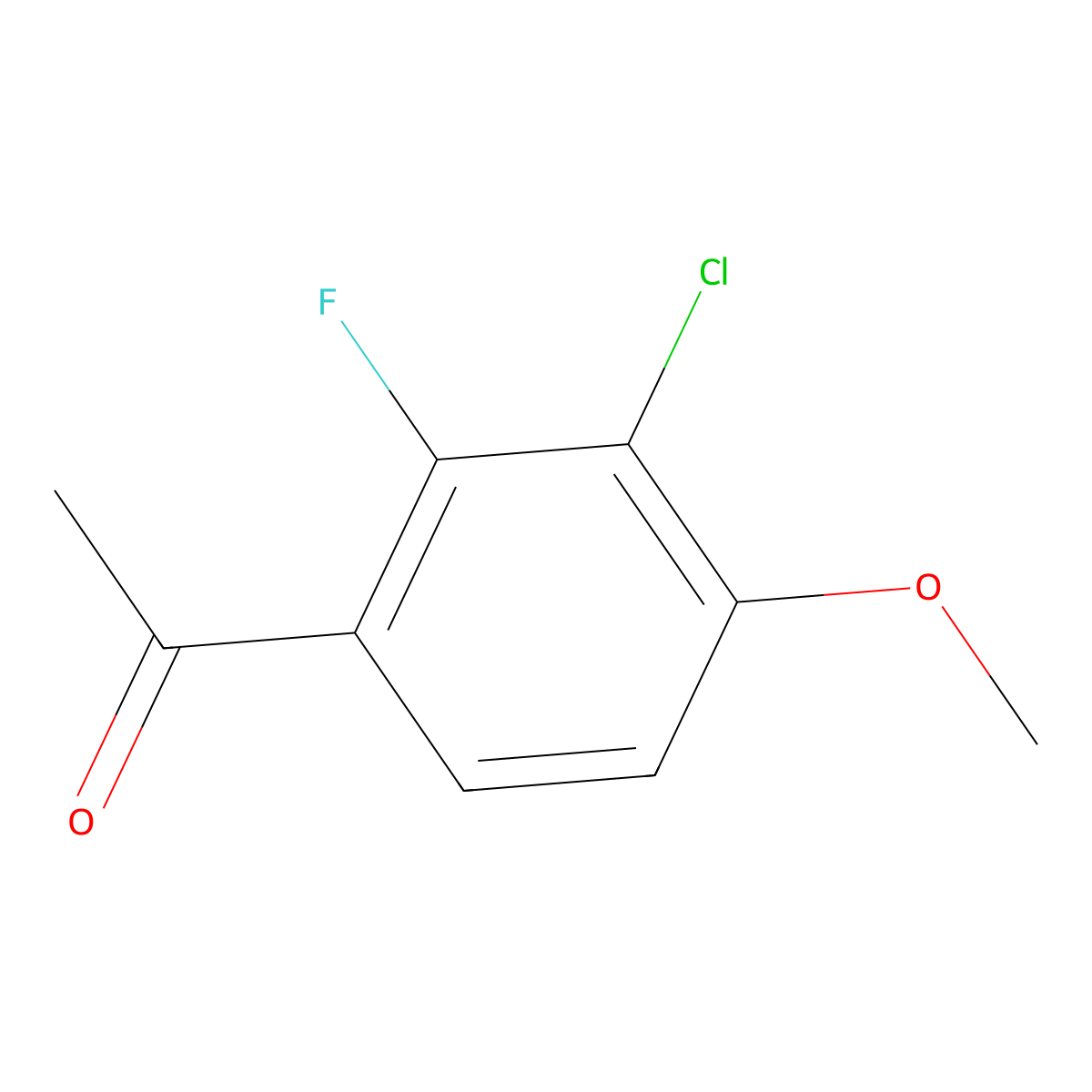 1-(3-Chloro-2-fluoro-4-methoxyphenyl)ethanone molecular structure, CAS 1554889-62-1