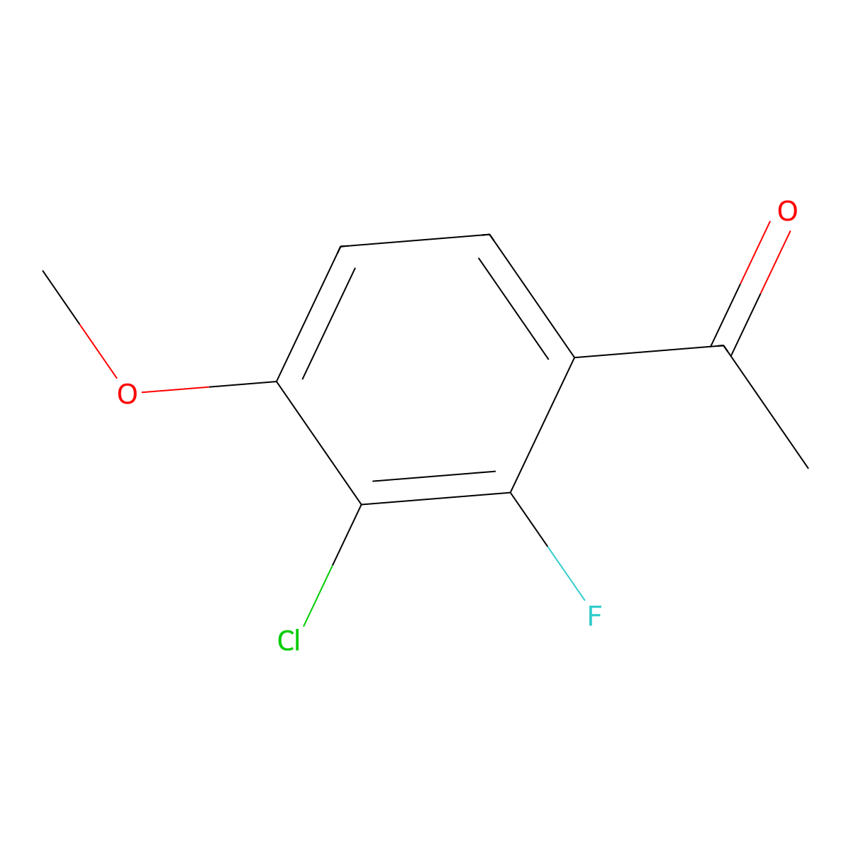1-(3-Chloro-2-fluoro-4-methoxyphenyl)ethanone molecular structure, CAS 1554889-62-1