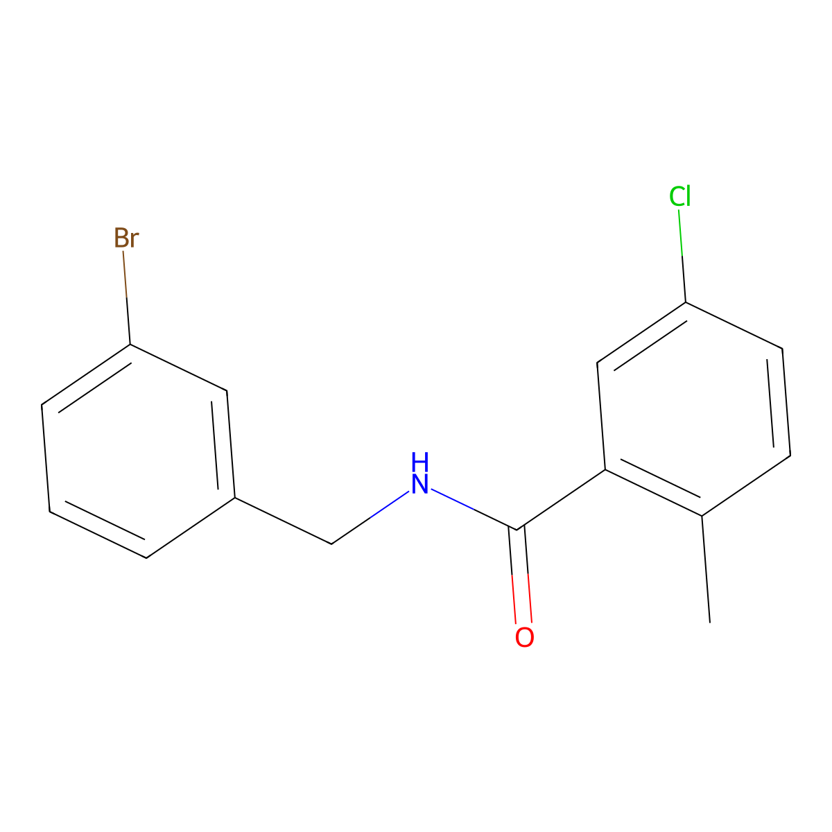 N-[(3-Bromophenyl)methyl]-5-chloro-2-methylbenzamide molecular structure, CAS 1554898-44-0