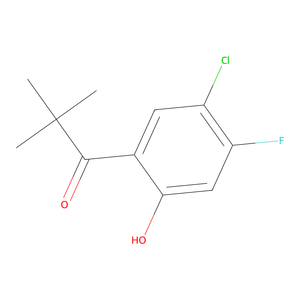 1-(5-Chloro-4-fluoro-2-hydroxyphenyl)-2,2-dimethylpropan-1-one molecular structure, CAS 1554913-69-7