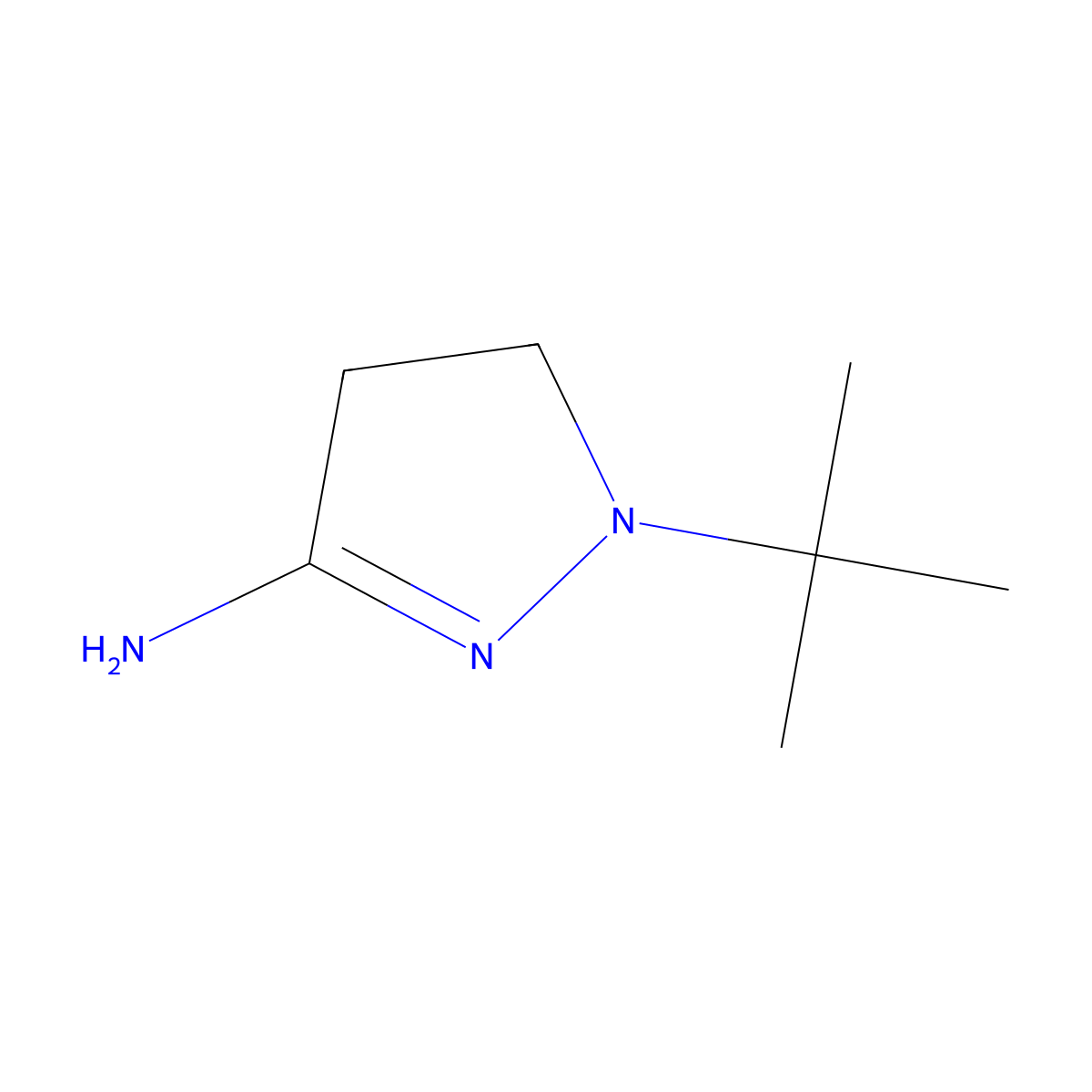 1-tert-butyl-4,5-dihydro-1H-pyrazol-3-amine molecular structure, CAS 1554932-66-9