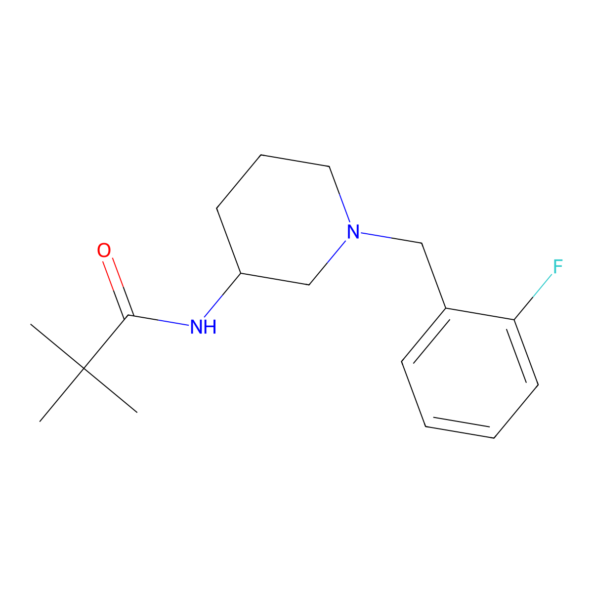 N-{1-[(2-fluorophenyl)methyl]piperidin-3-yl}-2,2-dimethylpropanamide molecular structure, CAS 1554937-88-0