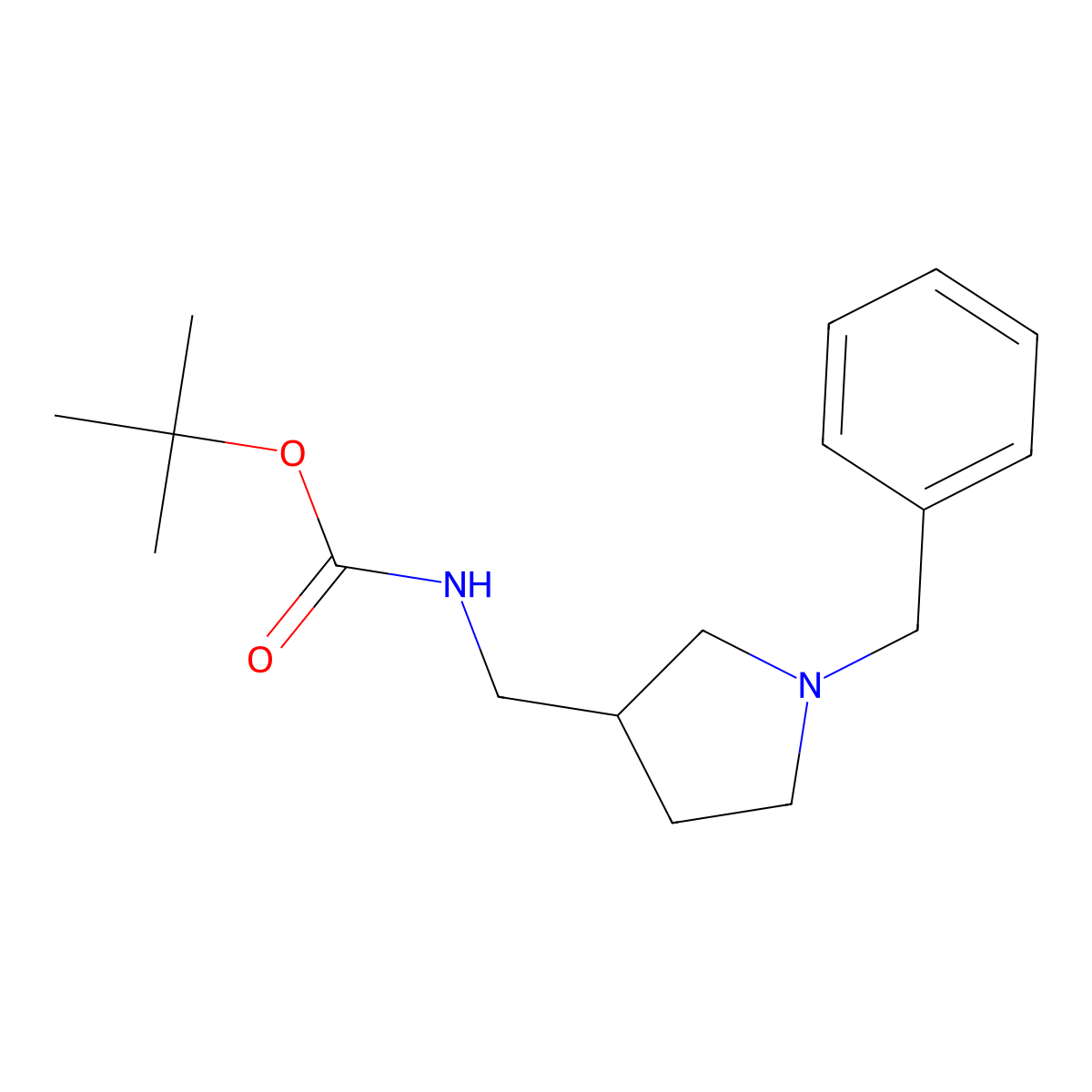 tert-Butyl ((1-benzylpyrrolidin-3-yl)methyl)carbamate molecular structure, CAS 155497-10-2