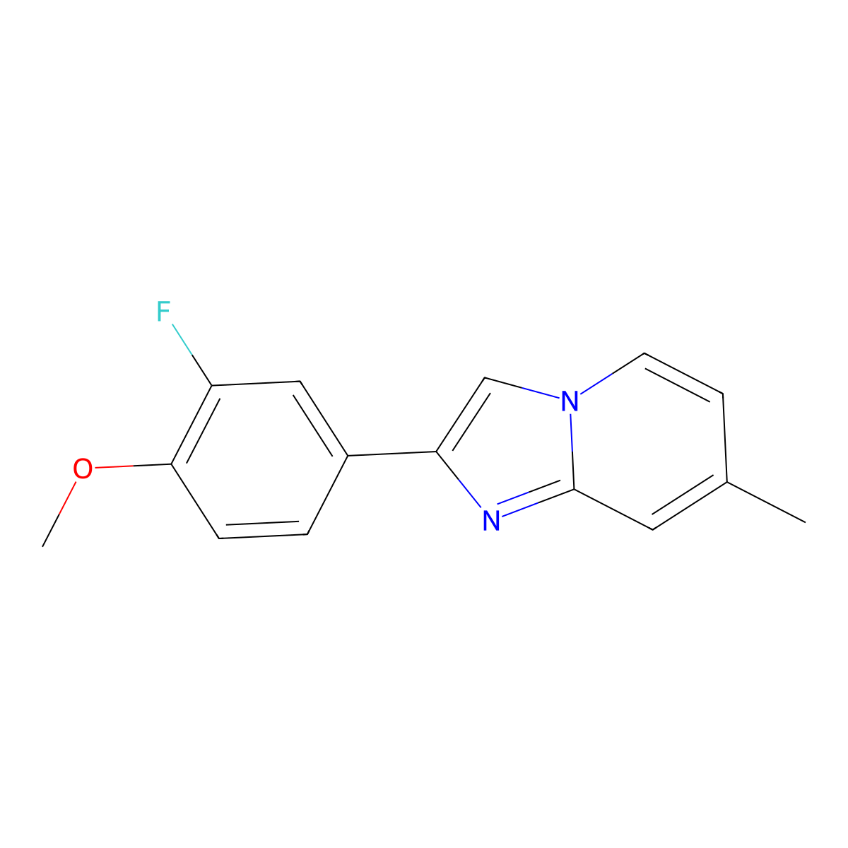 2-(3-Fluoro-4-methoxyphenyl)-7-methylimidazo[1,2-a]pyridine molecular structure, CAS 1555-09-5