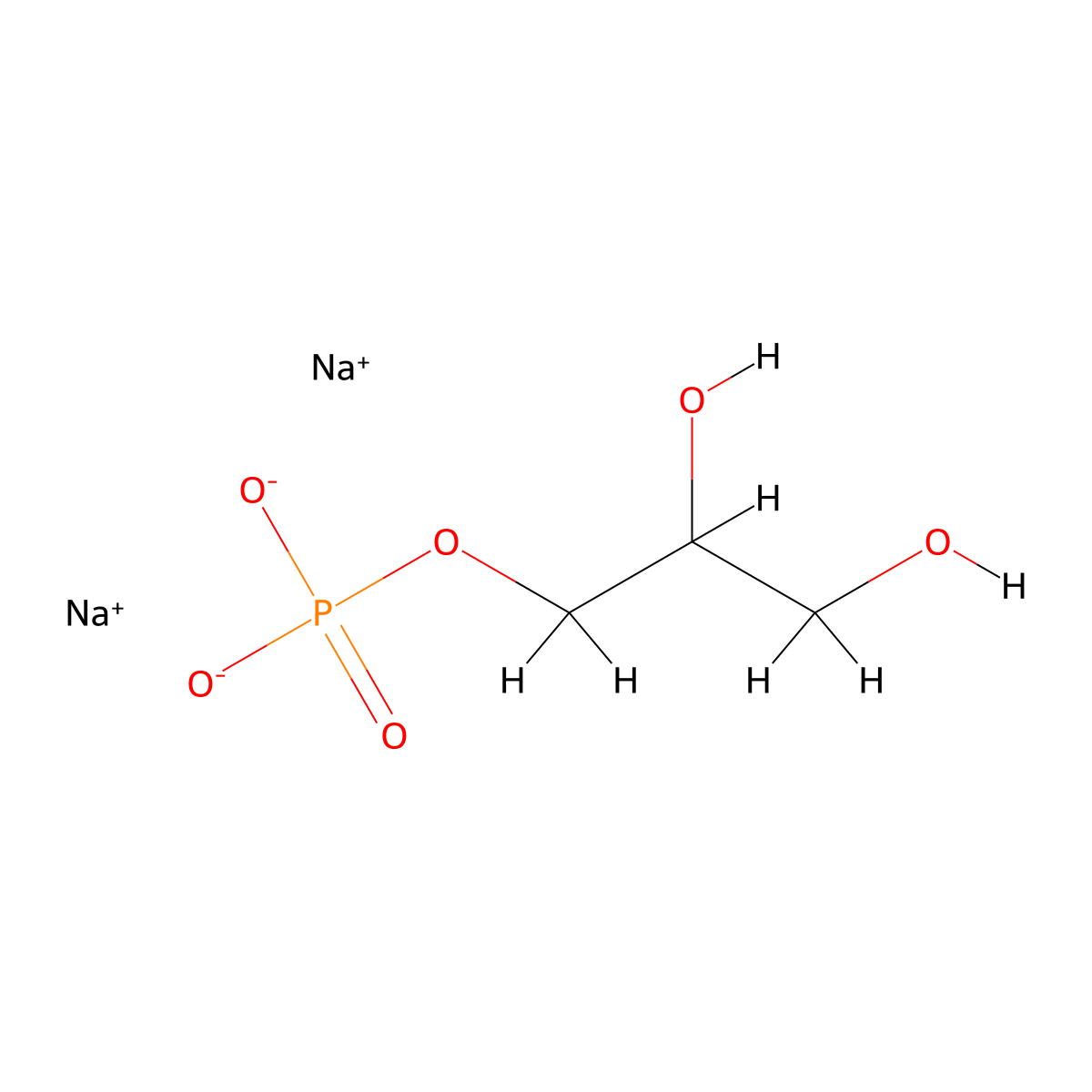 Sodium Glycerophosphate molecular structure, CAS 1555-56-2