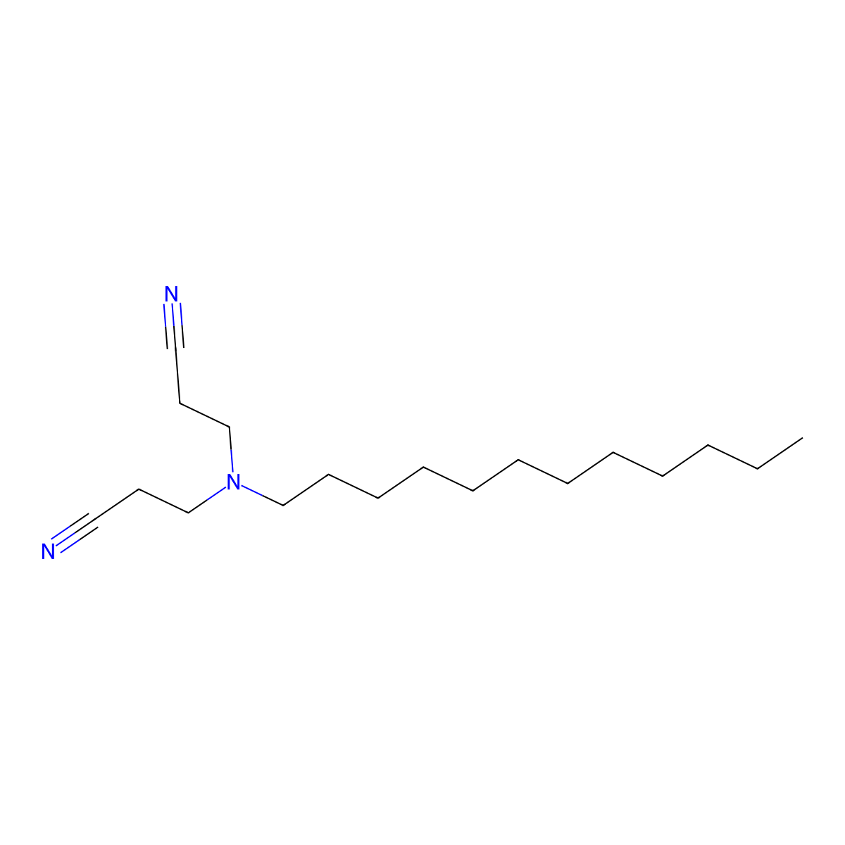 3,3'-(Dodecylazanediyl)dipropanenitrile molecular structure, CAS 1555-62-0