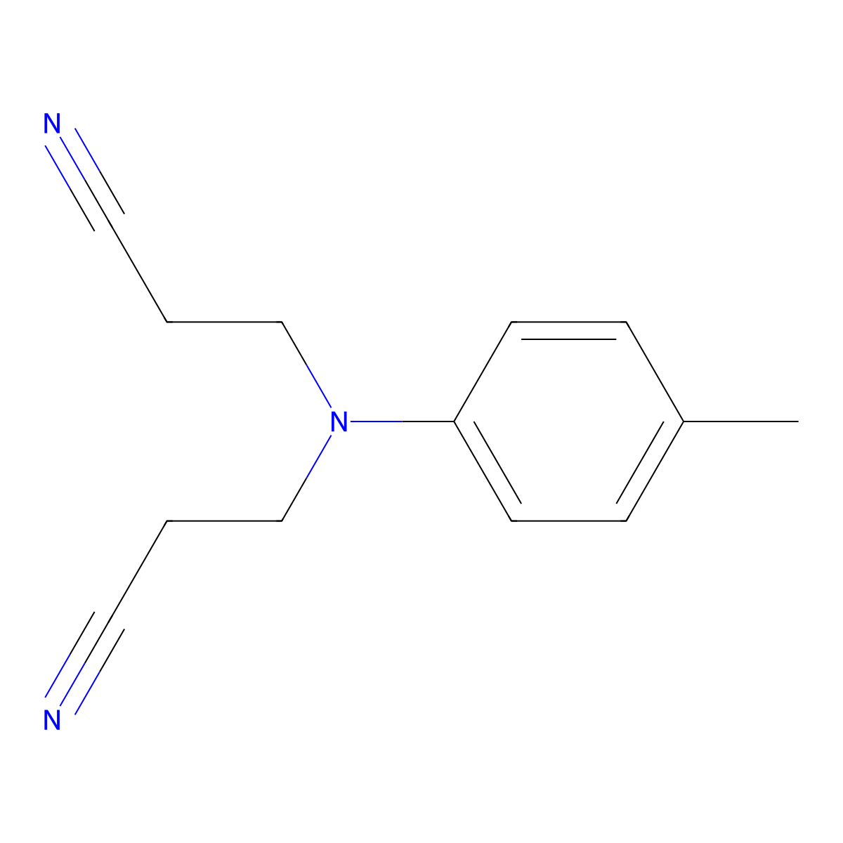 3,3'-[(4-Methylphenyl)imino]bis[propanenitrile] molecular structure, CAS 1555-67-5