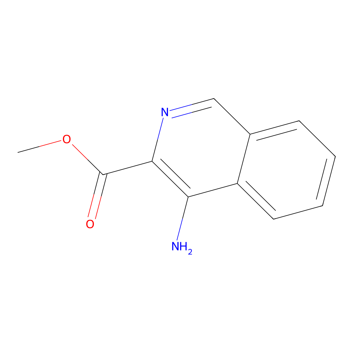 Methyl 4-aminoisoquinoline-3-carboxylate molecular structure, CAS 1555000-79-7