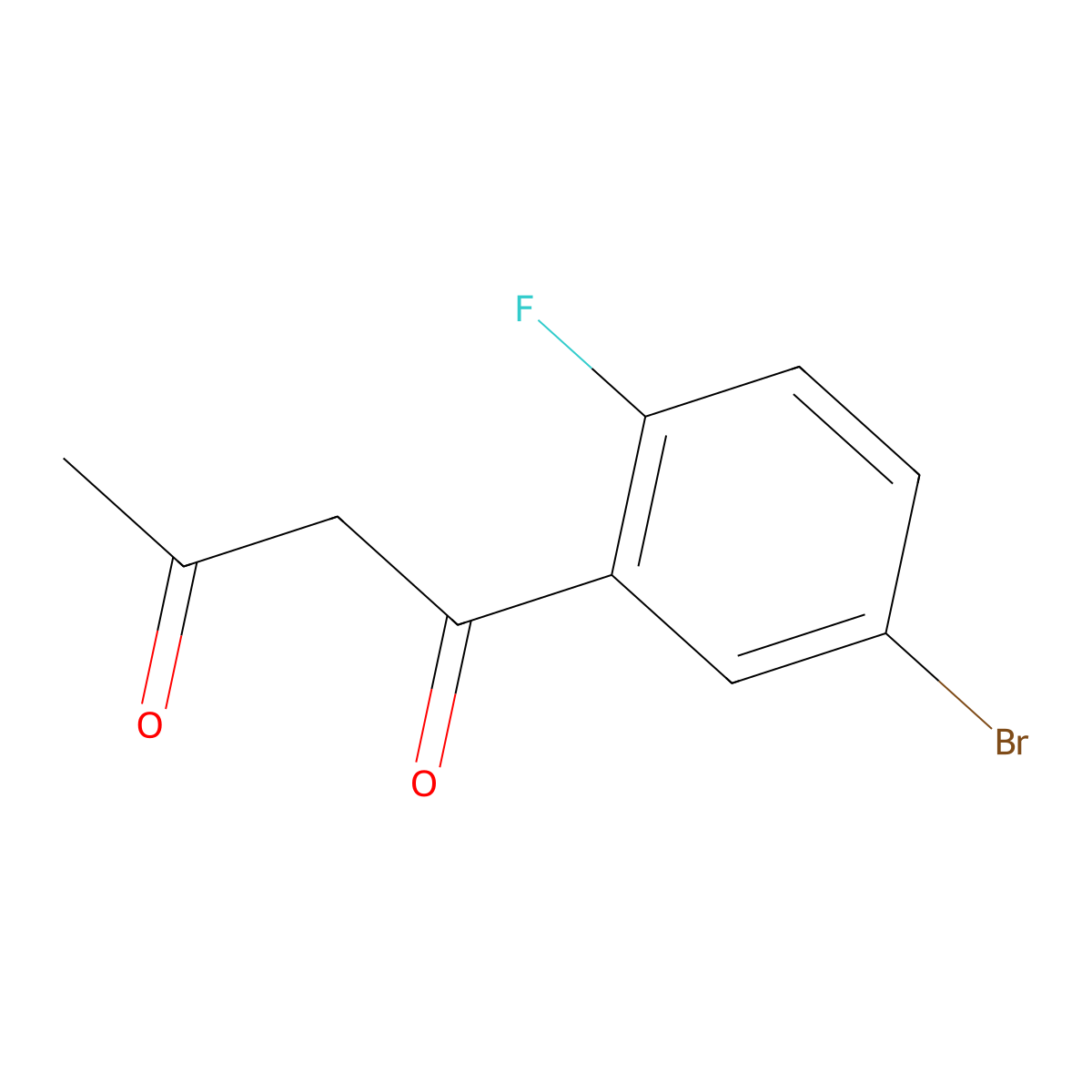 1-(5-Bromo-2-fluorophenyl)butane-1,3-dione molecular structure, CAS 1555008-76-8