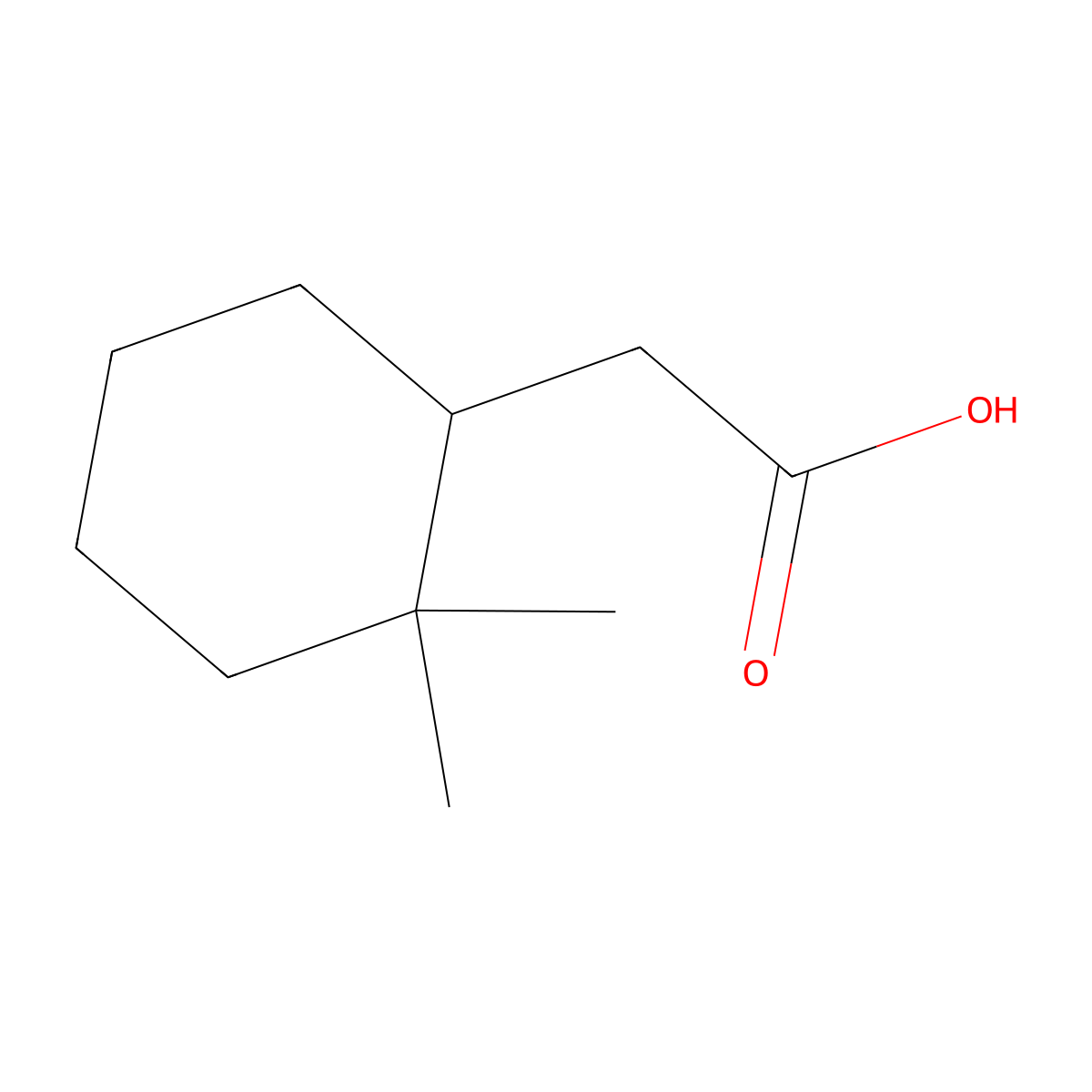 2-(2,2-Dimethylcyclohexyl)acetic acid molecular structure, CAS 155501-28-3