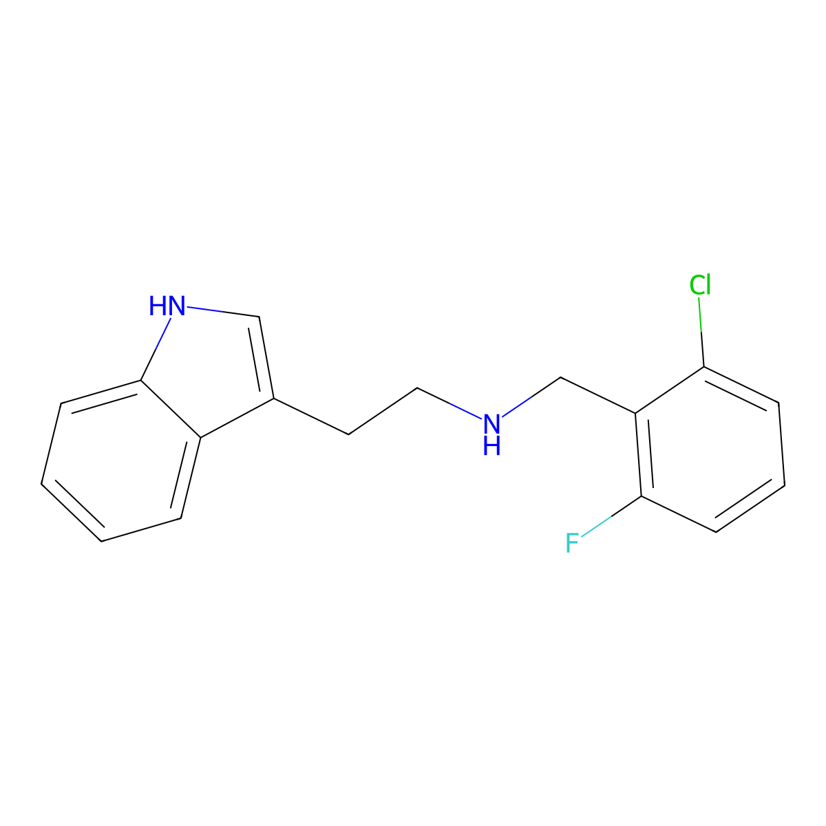 N-(2-chloro-6-fluorobenzyl)-2-(1H-indol-3-yl)ethanamine molecular structure, CAS 155503-38-1