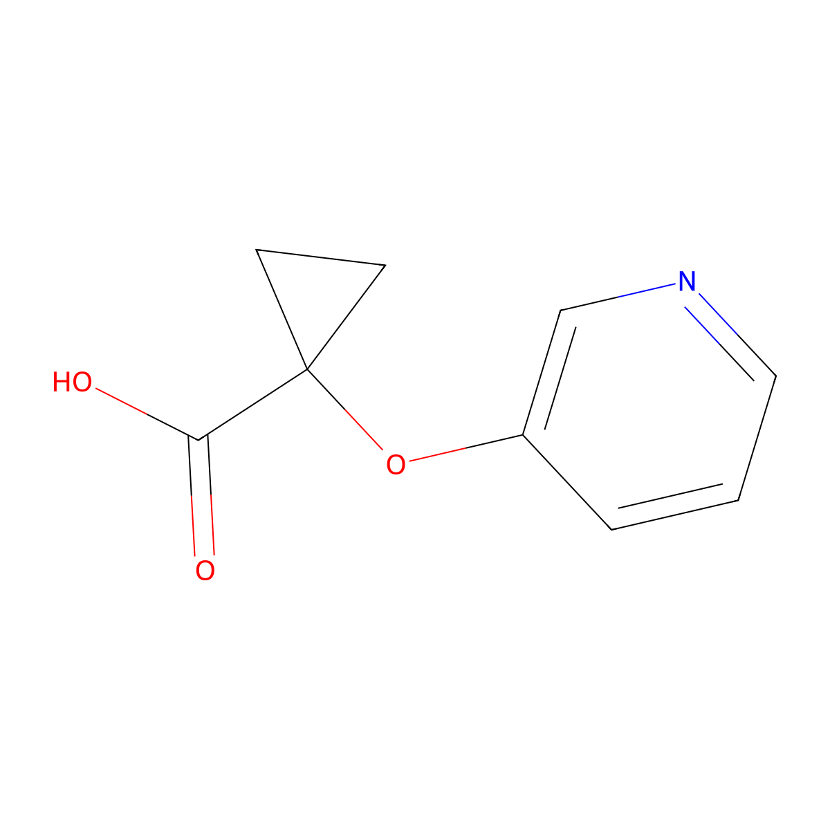 1-(3-Pyridinyloxy)cyclopropanecarboxylic acid molecular structure, CAS 1555037-07-4