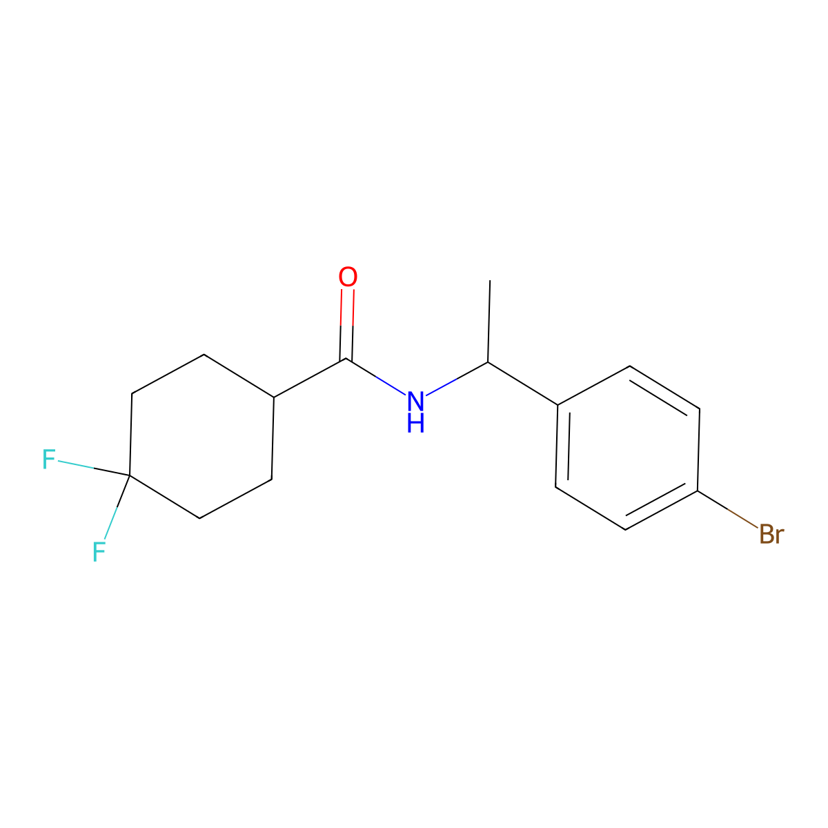 N-(1-(4-Bromophenyl)ethyl)-4,4-difluorocyclohexanecarboxamide molecular structure, CAS 1555039-69-4