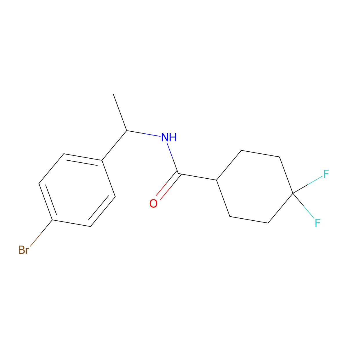 N-(1-(4-Bromophenyl)ethyl)-4,4-difluorocyclohexanecarboxamide molecular structure, CAS 1555039-69-4