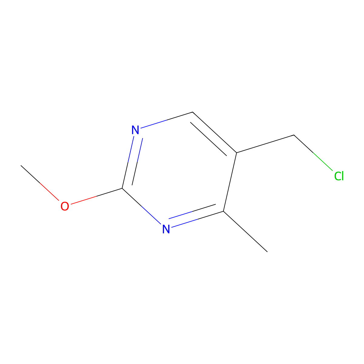 5-(Chloromethyl)-2-methoxy-4-methylpyrimidine molecular structure, CAS 1555080-80-2