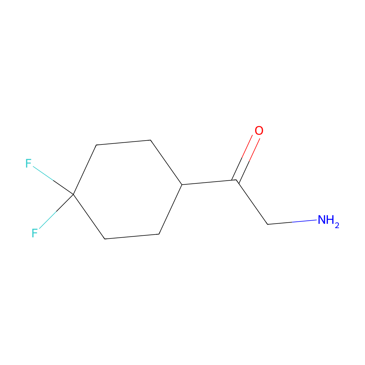 2-Amino-1-(4,4-difluorocyclohexyl)ethan-1-one molecular structure, CAS 1555090-22-6