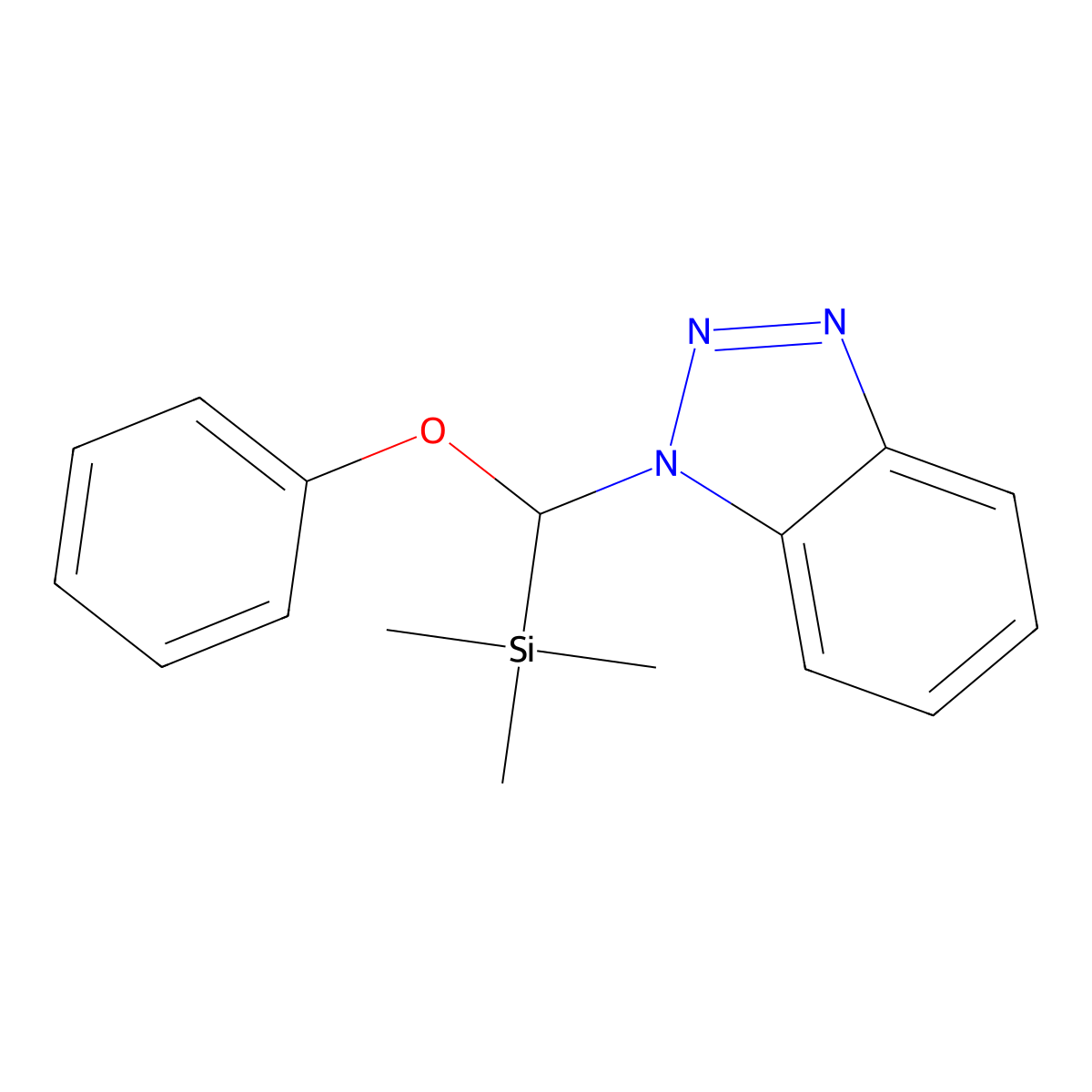 1-[Phenoxy(trimethylsilyl)methyl]-1H-1,2,3-benzotriazole molecular structure, CAS 155510-96-6