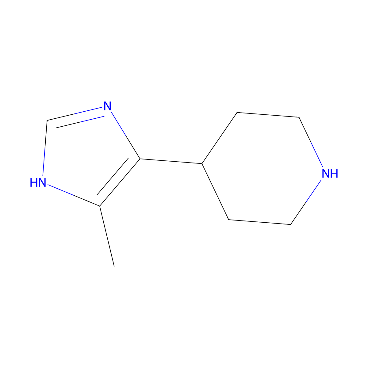 4-(4-Methyl-1H-imidazol-5-yl)piperidine molecular structure, CAS 155511-82-3