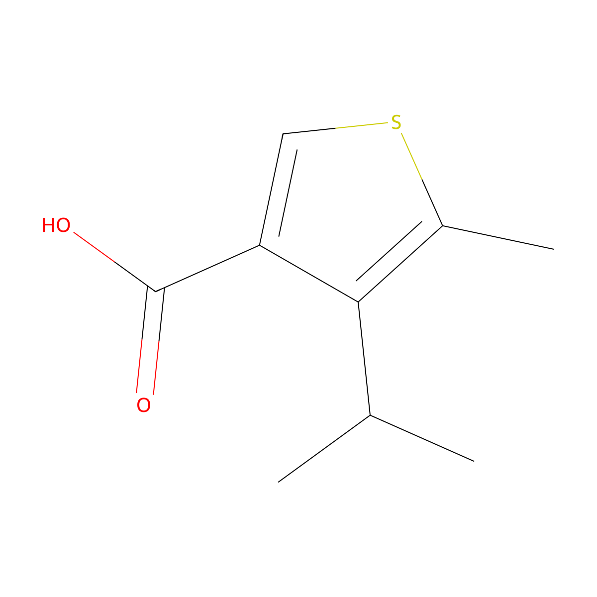 4-Isopropyl-5-methylthiophene-3-carboxylic acid molecular structure, CAS 1555131-67-3
