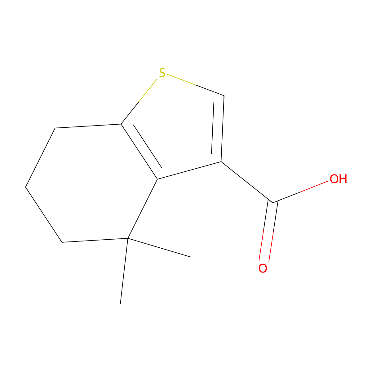 4,4-Dimethyl-4,5,6,7-tetrahydro-1-benzothiophene-3-carboxylic acid molecular structure, CAS 1555131-81-1