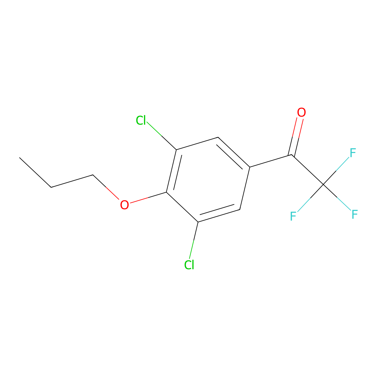 1-(3,5-Dichloro-4-propoxyphenyl)-2,2,2-trifluoroethanone molecular structure, CAS 1555134-50-3