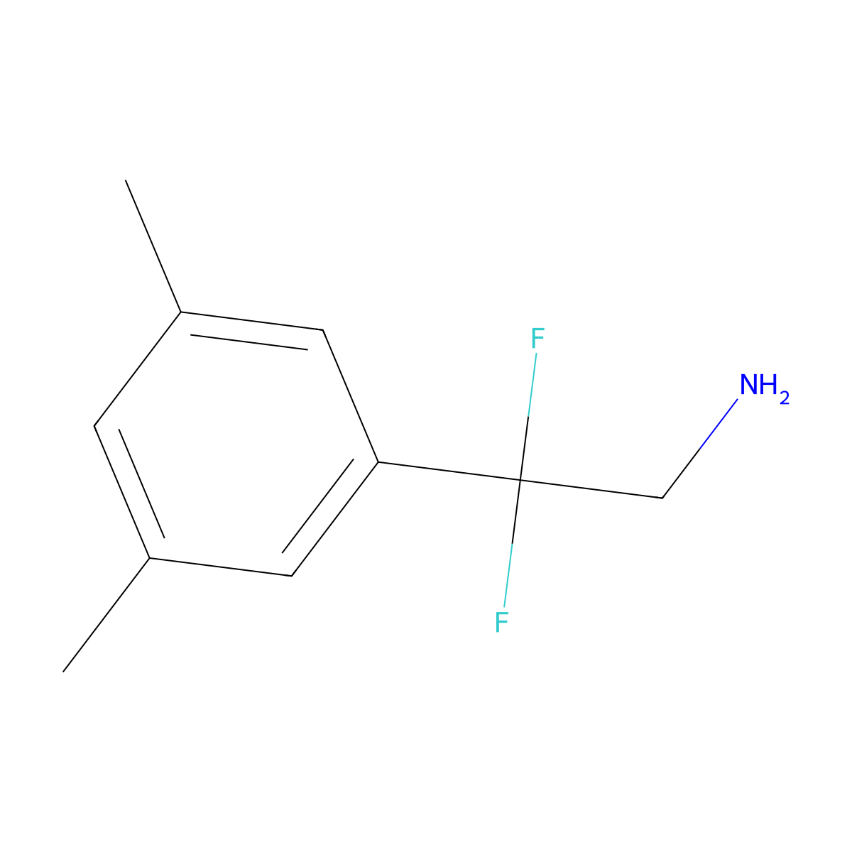 2-(3,5-Dimethylphenyl)-2,2-difluoroethan-1-amine molecular structure, CAS 1555164-15-2